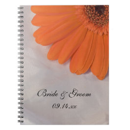 Cuaderno Naranja Daisy y Boda satinado blanco