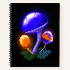 Cuaderno Naranja Dapperling imaginario y espiral de hongos 