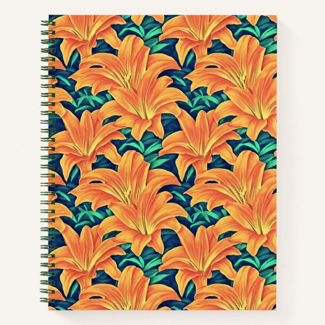 Cuaderno Naranja Day Lilis con Green Leaves Journal (Anverso)