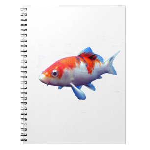 Cuaderno Naranja de amor y pez dorado blanco