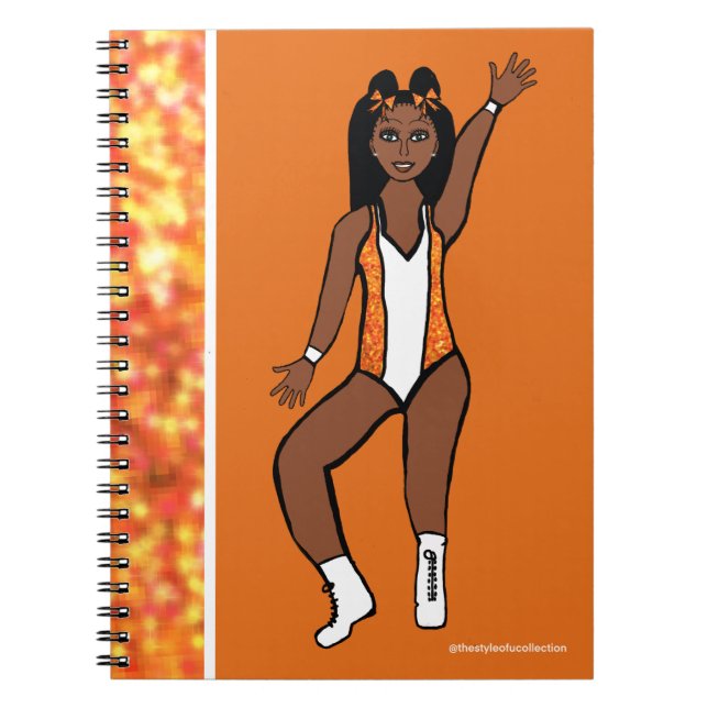 Cuaderno Naranja de bailarina Despertador portátil #1 (Frente)