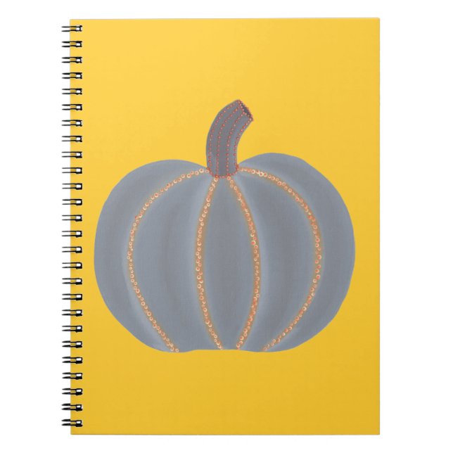 Cuaderno Naranja de calabaza gris ilumina portátil Hallowee (Frente)