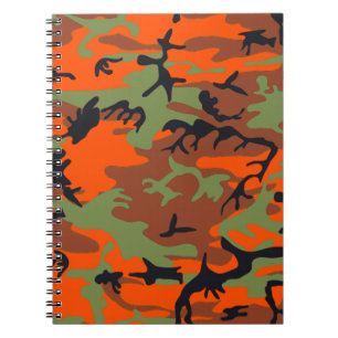 Cuaderno Naranja de cazadores con portátil de camuflaje ver