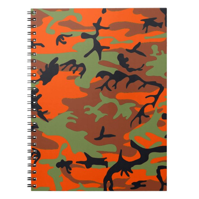 Cuaderno Naranja de cazadores con portátil de camuflaje ver (Frente)