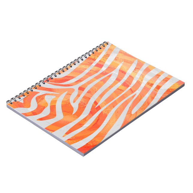 Cuaderno Naranja de cebra y impresión en blanco (Lado Izquierdo)