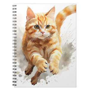 Cuaderno Naranja DE CORRIENTE DE AGUA TABBY CAT