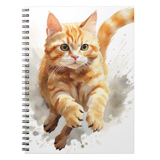 Cuaderno Naranja DE CORRIENTE DE AGUA TABBY CAT (Frente)