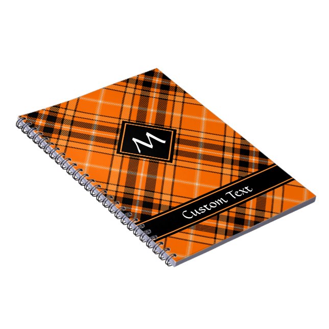 Cuaderno Naranja de Halloween Tartan (Lado Derecho)