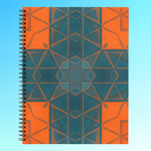 Cuaderno Naranja de la plaza Kaleidoscope y azul