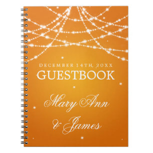 Cuaderno Naranja de la secuencia el chispear del Guestbook