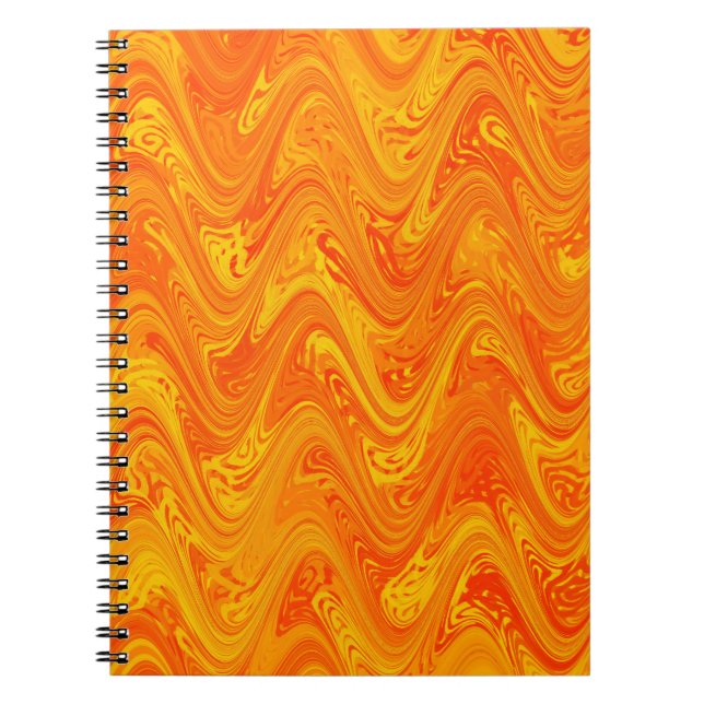 Cuaderno Naranja de mareo Patrón rojo amarillo (Frente)