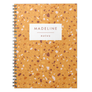 Cuaderno Naranja de moda y Brown Terrazzo