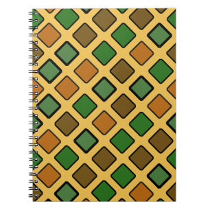 Cuaderno Naranja de mosaicos geométricos diagonales