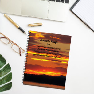 Cuaderno Naranja de oración de la Serenidad inspiradora Sun