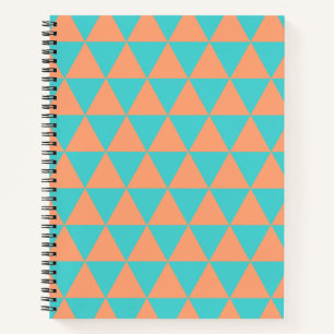 Cuaderno Naranja de patrón triangular y azul claro