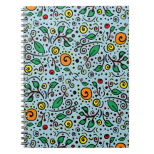 Naranja de patrones de flores Swirl Berry en Verde