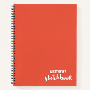 Cuaderno Naranja de Sketchbook personalizado Su nombre