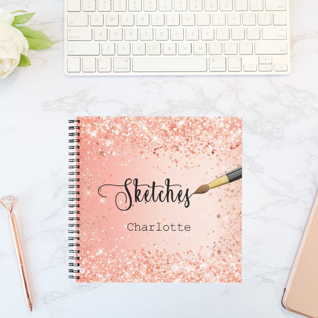 Cuaderno Naranja de Sketchbook rosa purpurina de oro pintur (Subido por el creador)