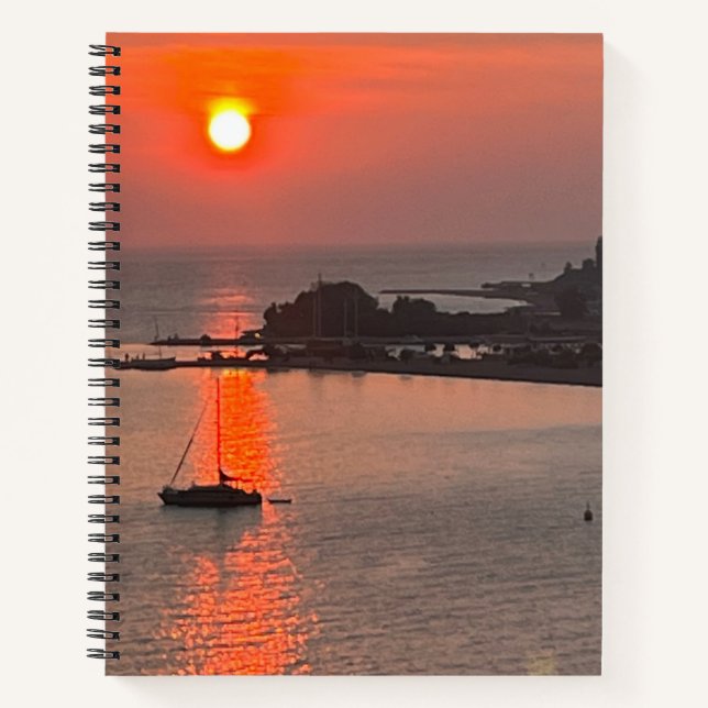 Cuaderno Naranja de sol de Croacia de Omis (Anverso)