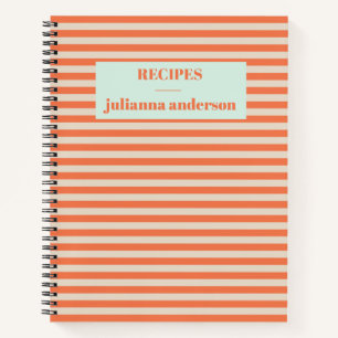 Cuaderno Naranja de verano moderno receta personalizada a r