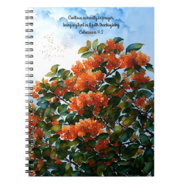 Cuaderno Naranja del cielo azul Flores Revista de oración d