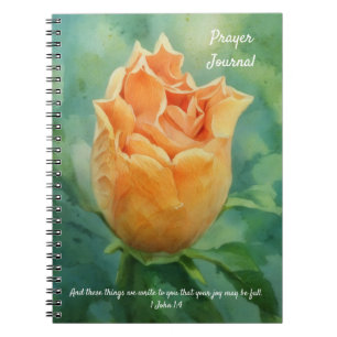 Cuaderno Naranja Flor Biblia Verse Revista