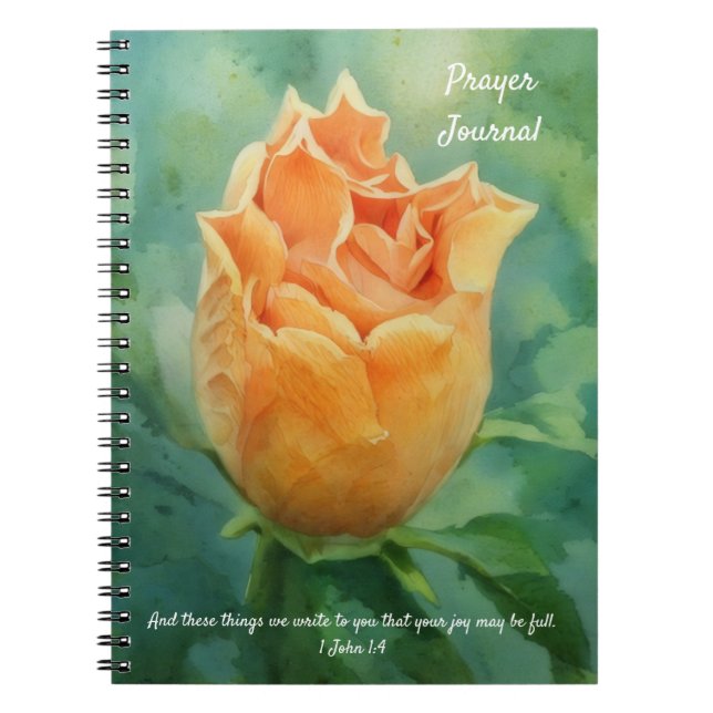 Cuaderno Naranja Flor Biblia Verse Revista (Frente)