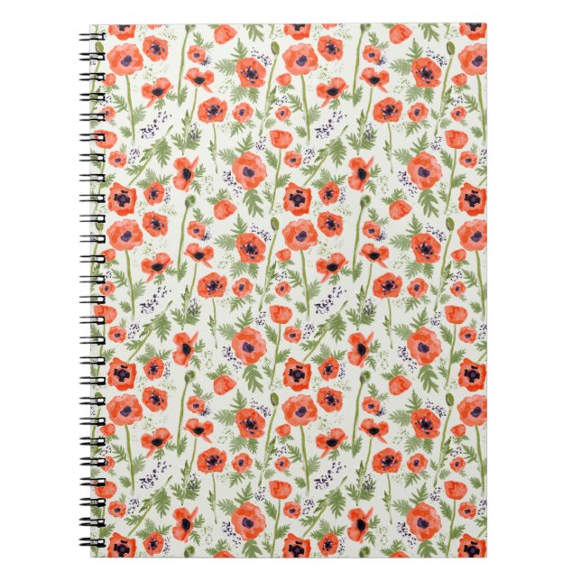 Cuaderno Naranja Flores de amapola (Frente)