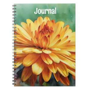 Cuaderno Naranja Flores de arte Diario de notas personaliza