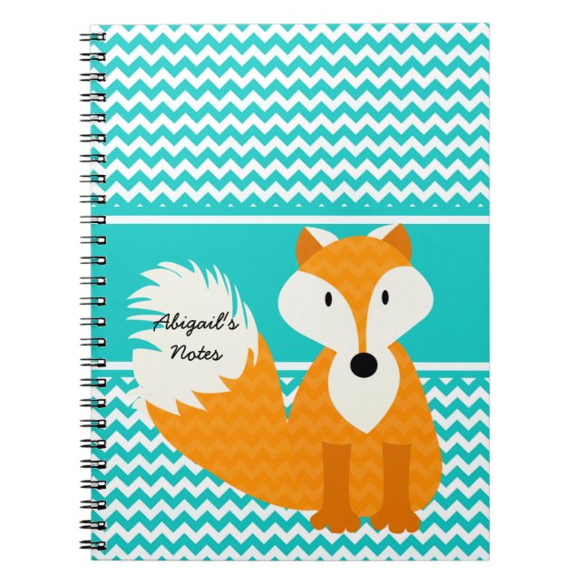 Cuaderno Naranja Fox en un bloc de notas personalizado de C (Frente)