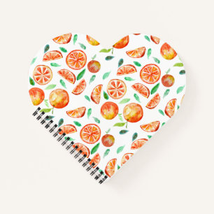 Cuaderno Naranja Fruit Cute Acuarela Dulce Citrus Verano