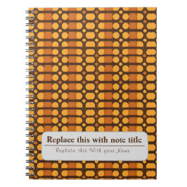 Cuaderno Naranja Funky Retro Personalizado-Brown