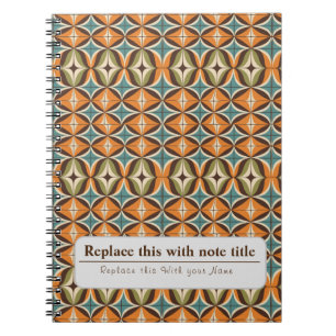 Cuaderno Naranja Funky Retro Personalizado-Brown