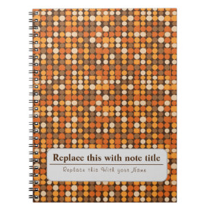 Cuaderno Naranja Funky Retro Personalizado-Brown
