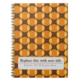 Cuaderno Naranja Funky Retro Personalizado-Brown