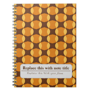 Cuaderno Naranja Funky Retro Personalizado-Brown