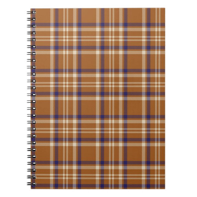 Cuaderno Naranja Glen Plaid texturizado patternabstracto si (Frente)