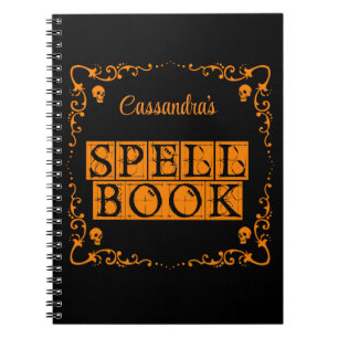 Cuaderno Naranja Gótico Spell Book Personalizado