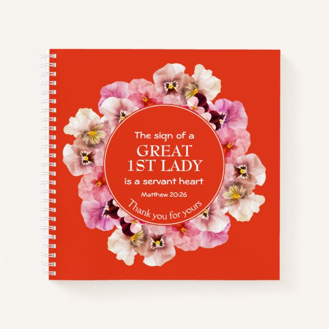 Cuaderno Naranja Gracias Pastor Primera Dama (Anverso)