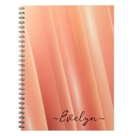 Cuaderno Naranja gradiente líneas dinámicas Nombre elegante