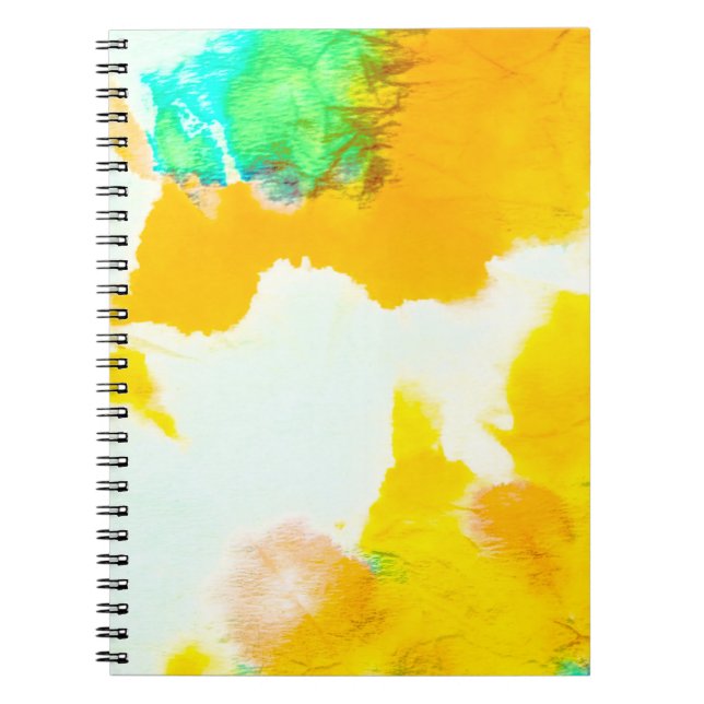 Cuaderno Naranja Grungy Paint. Impresión de tinta de lápiz. (Frente)