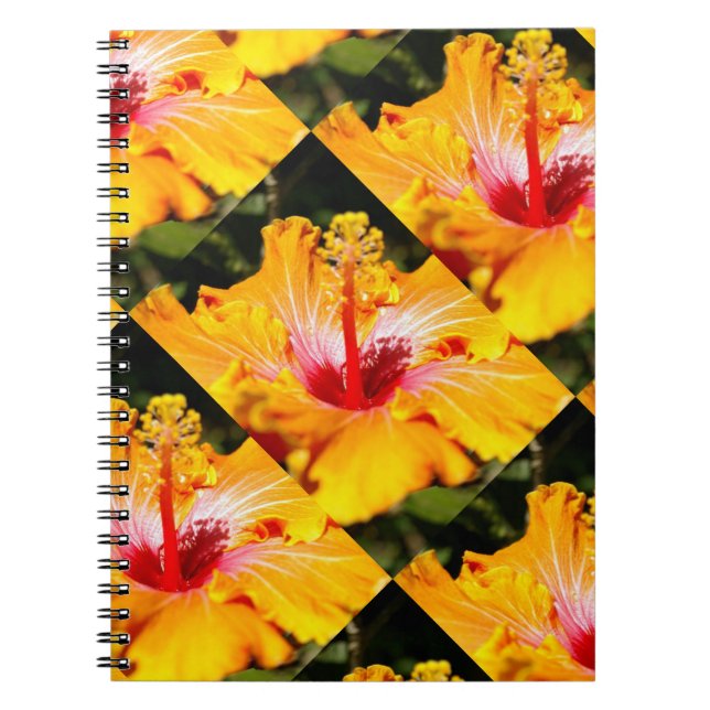 Cuaderno Naranja Hibiscus Flower Side View (Frente)
