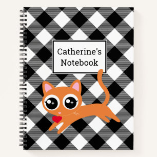 Cuaderno Naranja Kitty personalizado de juego de búfalo neg