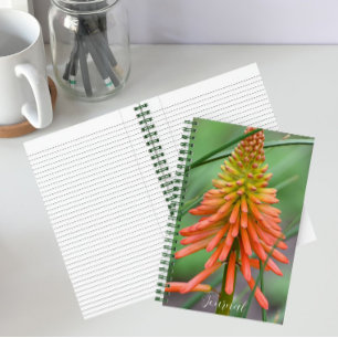 Cuaderno Naranja Kniphofia Bloom Floral