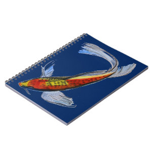 Cuaderno Naranja Koi arte de la carpa acuarela japonesa