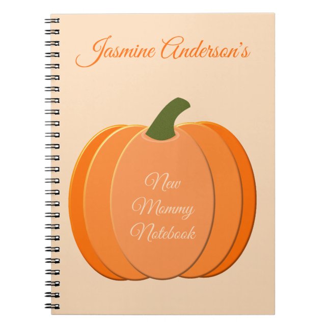Cuaderno Naranja lindo Sexo Neutral Calabaza nueva Personal (Frente)