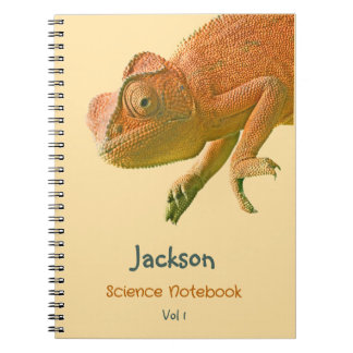 Cuaderno Naranja Lizard Nombrado Tema Escolar
