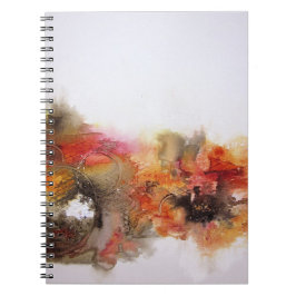 Cuaderno Naranja marrón rojo blanco moderno abstracto arte