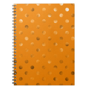 Cuaderno Naranja metálico del lunar del Relieve metalizado