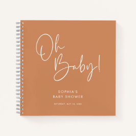 Cuaderno Naranja moderna de Boho GenderNeutral Invitado de